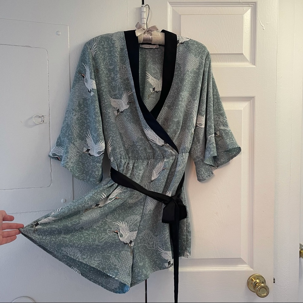 Flowy crane romper/playsuit originally purchased from Oblong Box Shop